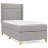 vidaXL Boxspring met matras stof lichtgrijs 100x200 cm