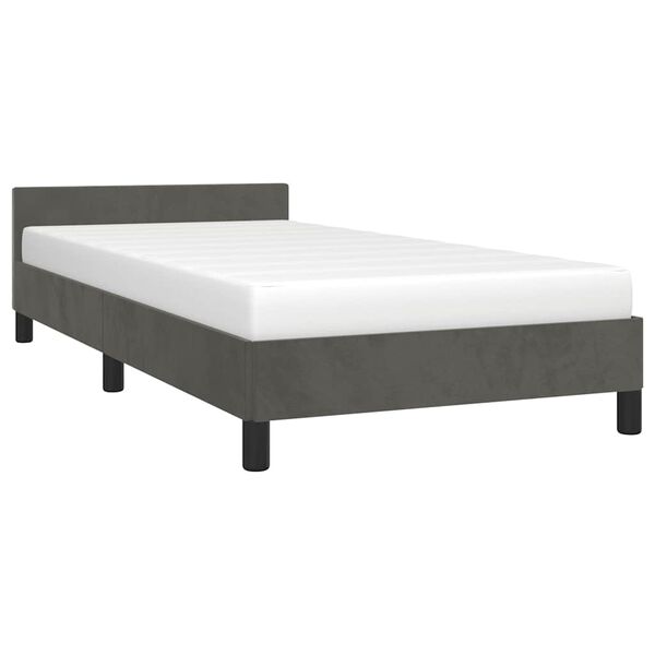 vidaXL Bedframe zonder matras 90x200 cm fluweel donkergrijs