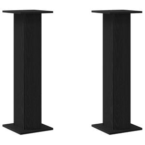 vidaXL Plantenstandaard 2 st Zwart Eiken 30 x 30 x 95 cm Bewerkt hout