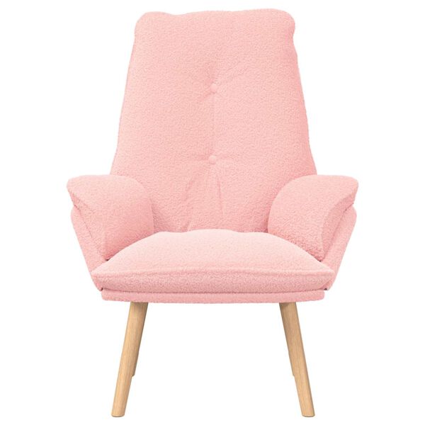 vidaXL Fauteuil Roze 69 x 74 x 93 cm Sherpa Stof
