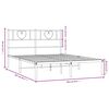 vidaXL Bedframe met hoofdbord metaal wit 160x200 cm