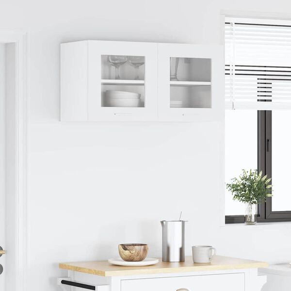 vidaXL Hangkast met opslag Wit 80 x 31 x 40 cm Bewerkt hout