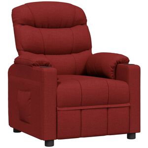vidaXL Fauteuil verstelbaar stof wijnrood