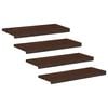 vidaXL Traplopers 4 st 80 x 30 x 2 cm Donkerbruin Massief beukenhout