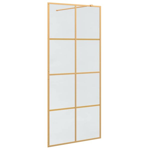 vidaXL Inloop Douche Wand Goud 90 x 195 cm gehard glas