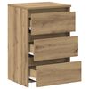 vidaXL Nachtkastjes 2 st 40x35x62,5 cm bewerkt hout artisanaal eiken