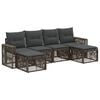 vidaXL Tuinbankenset 6 st Grijs en Donkergrijs poly rattan