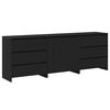 vidaXL Dressoir met lade 3 pcs Zwart 70 x 41 x 75 cm Bewerkt hout