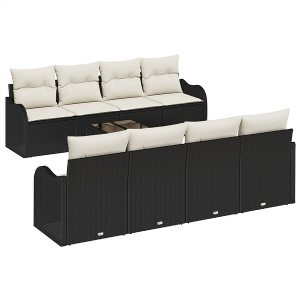 vidaXL Tuin Sofa Set Zwart 55 x 55 x 37 cm poly rattan