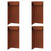 vidaXL Slakkenhekje 4 pcs Roestig 10 x 10 x 25 cm Cortenstaal