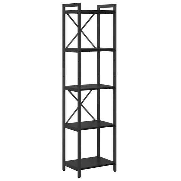 vidaXL Boekenkast Zwart Eiken 40 x 30 x 155 cm Bewerkt hout