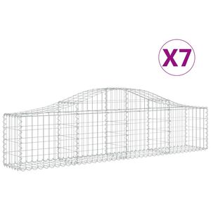 vidaXL Schanskorven 7 st gewelfd 200x30x40/60 cm gegalvaniseerd ijzer