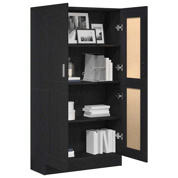 vidaXL Boekenkast Zwart Eiken 82,5 x 30,5 x 150 cm Bewerkt hout