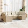 vidaXL Tuin Sofa Set met kussen 6 pcs Beige en wit Poly riet