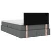 vidaXL Opbergbed met LED met matras Donkergrijs 120 x 190 cm Stof