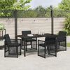 vidaXL Tuin eettafelset 5 pcs Zwart poly rattan