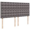 vidaXL Boxspring met matras kunstleer grijs 200x200 cm