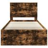 vidaXL Bedframe Gerookt eiken 100 x 200 cm Massief grenenhout