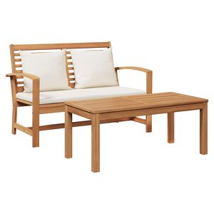vidaXL Tuin Sofa Set Naturel Massief teakhout