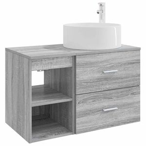 vidaXL Badkamermeubelset 2 pcs Grijs Sonoma Bewerkt hout