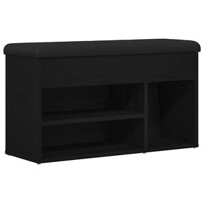 vidaXL Schoenenbank Zwart 80 x 30 x 45 cm Bewerkt hout