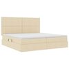 vidaXL Opbergbed met LED met matras Cr&egrave;me 200 x 200 cm Polyester