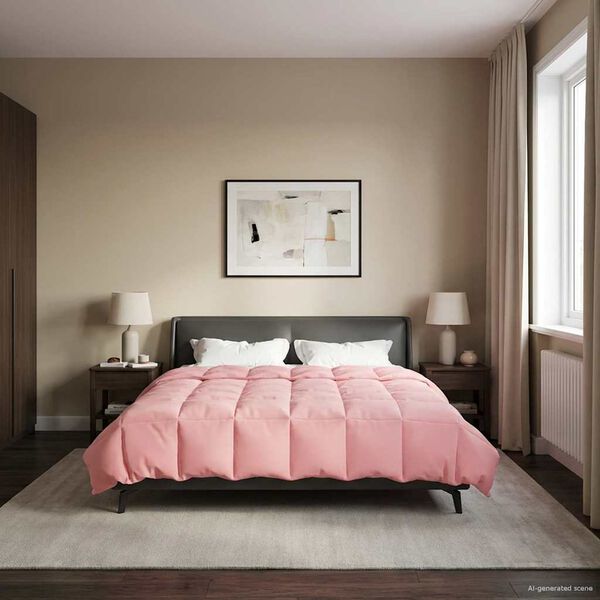 vidaXL Vol jaar dekbed Gekwilt Roze 200 x 240 cm Microfiber