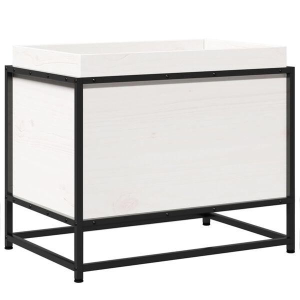 vidaXL Plantenbak 60x40x50 cm massief grenenhout wit