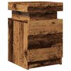 vidaXL Nachtkastjes 2 st met LED 35x39x55 cm hout oud houtkleurig