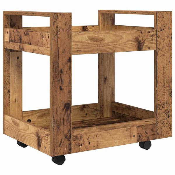 vidaXL Bureau Trolley Oud Hout 60 x 45 x 60 cm Bewerkt hout