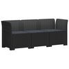 vidaXL 3-zits tuinbank met kussens in rattanlook PP Antraciet