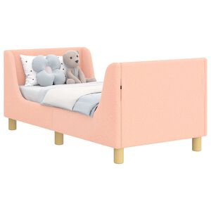 vidaXL Peuterbedframe met hoofdbord Roze 70 x 140 cm Schapenstof