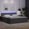 vidaXL Opbergbed met LED met matras Grijs 180 x 200 cm Nep Leer