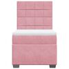 vidaXL Boxspring met matras fluweel roze 100x200 cm