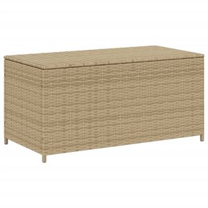 vidaXL Tuinbox met wielen 190 L poly rattan gemengd beige