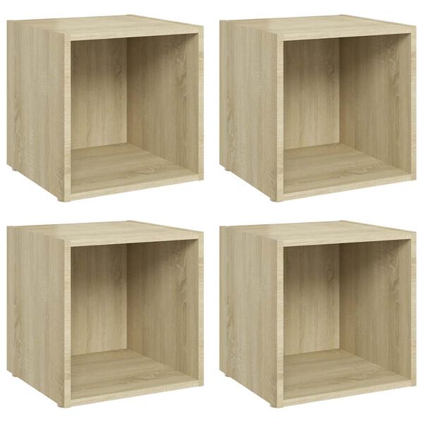 vidaXL Tv-meubelen 4 st 37x35x37 cm bewerkt hout sonoma eikenkleurig