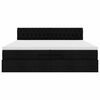 vidaXL Ottoman bed met matras 200x200 cm stof zwart