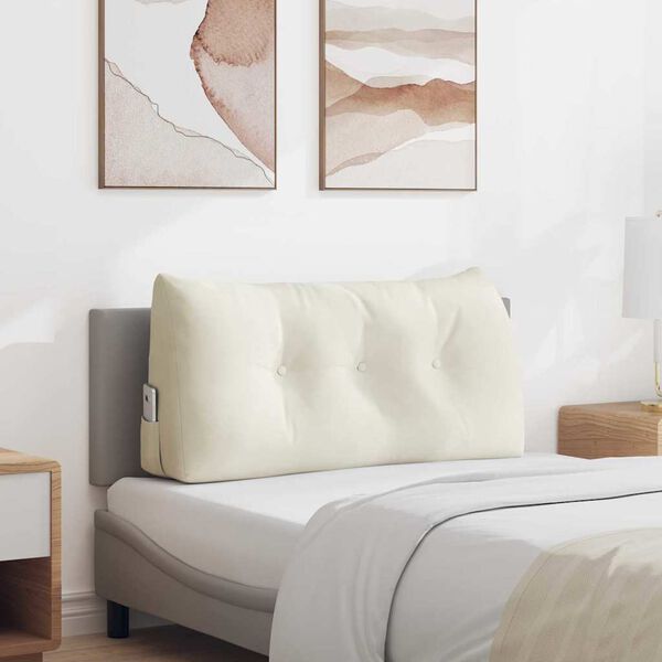 vidaXL Rugkussen Cr&egrave;me 100 x 24 x 50 cm Fluweel
