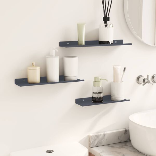 vidaXL Drijvende plank 3 pcs Antraciet 40 x 9 x 2,5 cm Staal