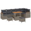 vidaXL Tuinbankenset 9 pcs Grijs poly rattan