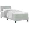 vidaXL Boxspringbed met hoofdeinde Lichtgrijs 80 x 200 cm Fluweel