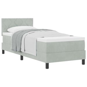 vidaXL Boxspringbed met hoofdeinde Lichtgrijs 80 x 200 cm Fluweel