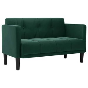 vidaXL Loveseat bank donkergroen 111 cm fluweel