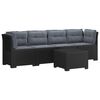 vidaXL 4-Persoons Tuin Sofa met Kussens Rieten Look PP Antraciet