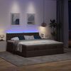 vidaXL Ottoman bed met matrassen en LED's 160x200cm stof donkerbruin
