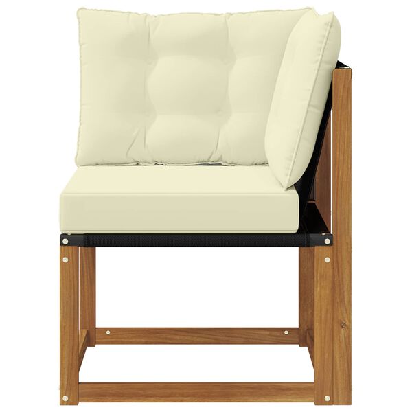 vidaXL Buitenhoeksofa Massief acaciahout en textilene stof Naturel