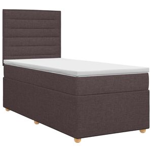 vidaXL Boxspringbed met matras Donkerbruin 100 x 200 cm Stof