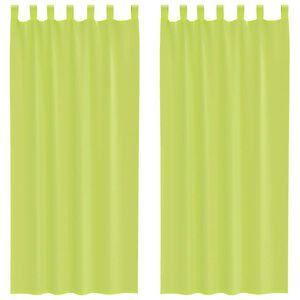vidaXL Gordijnen voile met lipje Top 2 st Appelgroen