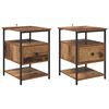 vidaXL Nachtkastje 2 st Oudhout 40 x 42 x 56 cm Bewerkt hout