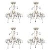 vidaXL Kroonluchters kristal 4 st elegant wit
